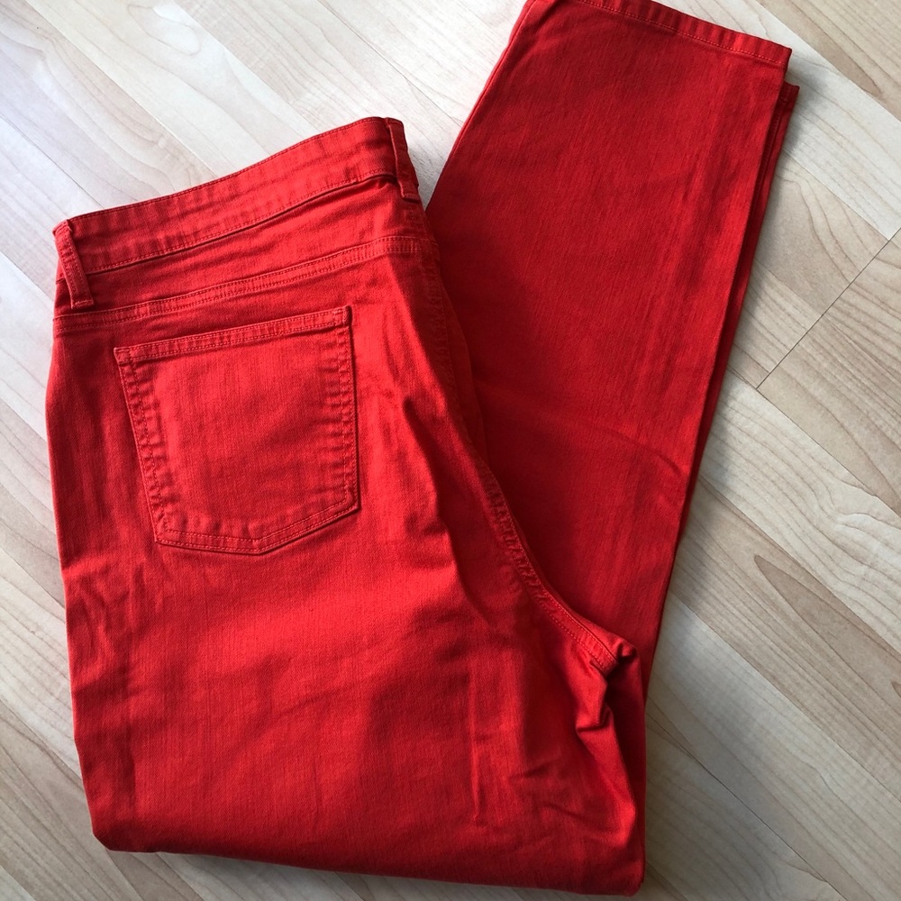 NWOT Eileen Fisher Tomato Red Skinny Jeans 16